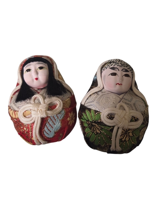 Other - Vintage Wedding Dolls Japanese Hime-daruma Gofun Bride Groom